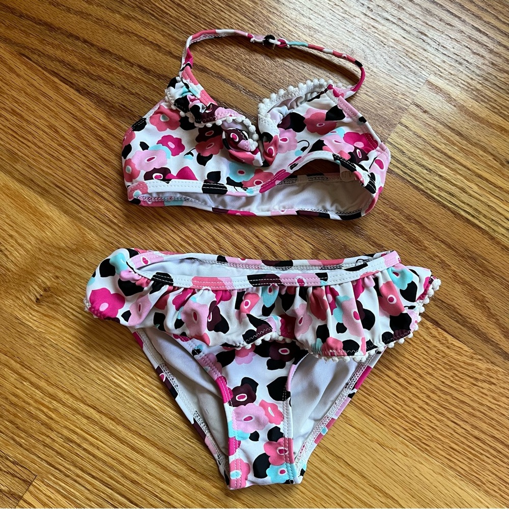 Kate Spade New York toddler girl multicolor floral bikini size 2